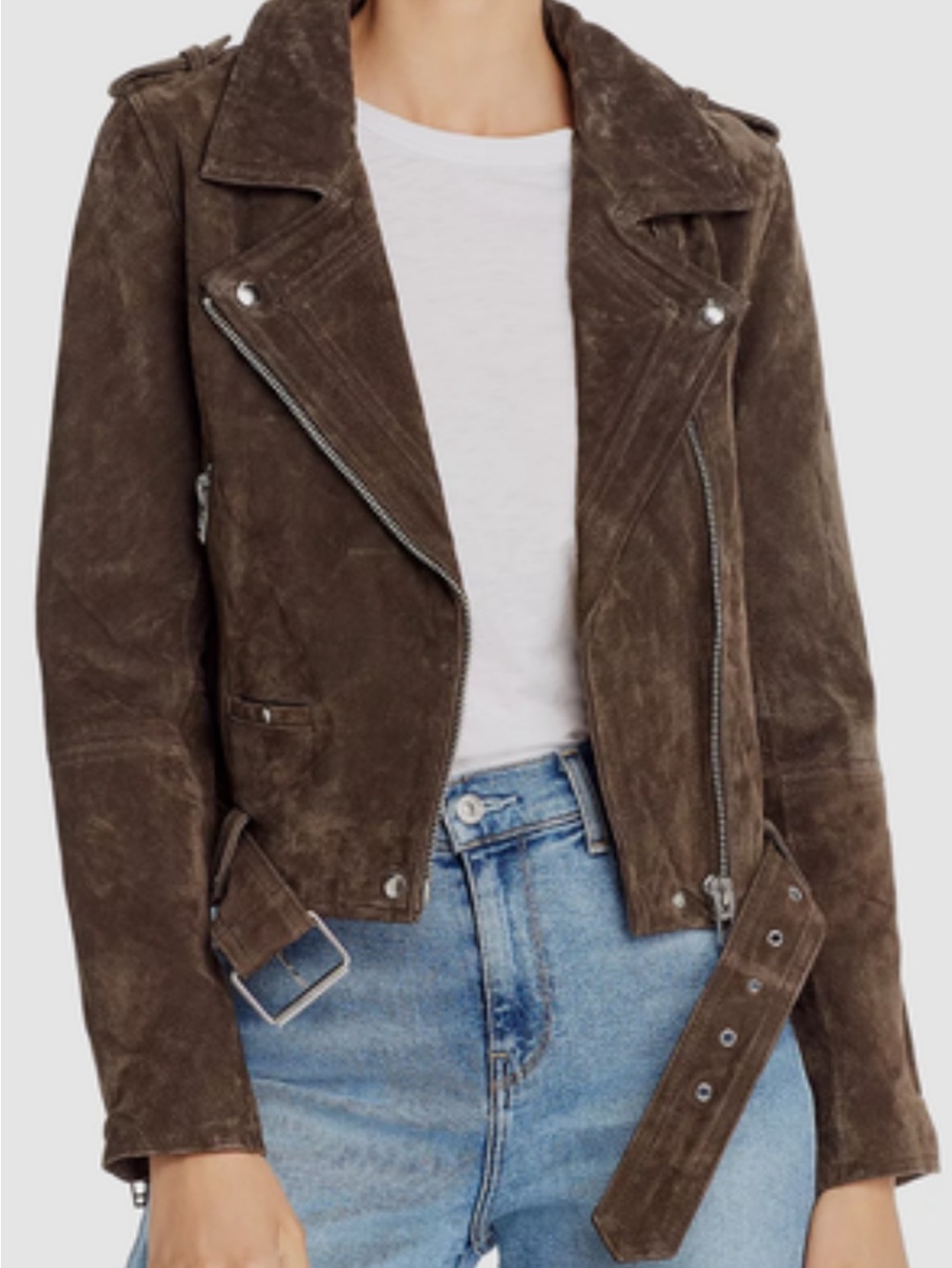 Blank NYC Brown Suede Moto Jacket